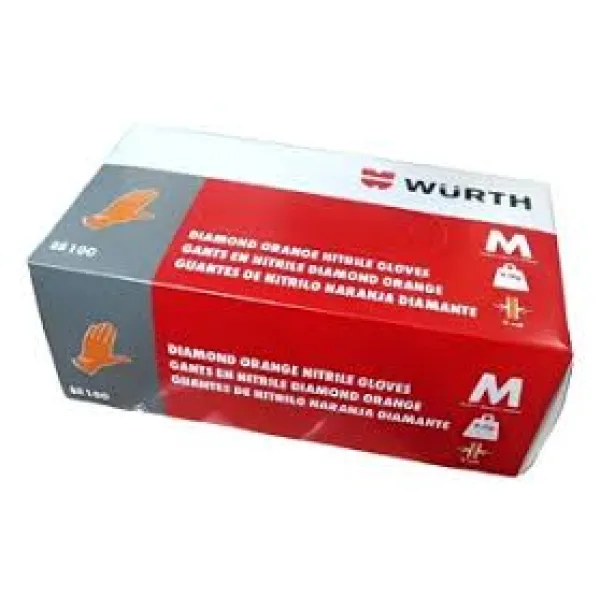 GUANTES MECANICO DE NITRILO NARANJA TALLA M - WURTH