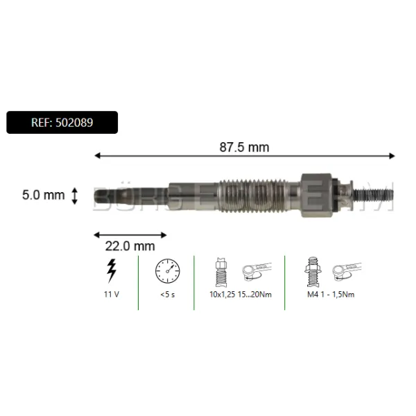 Bujia Incandescente Kia / Mazda / Suzuki / Ford / Nissan Varios - Borg Ecoterm