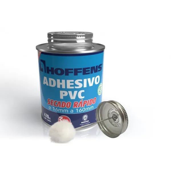 Adhesivo Pvc Hoffens 470 C.c. Secado Rapido Lata Con Aplicador Low Voc - adhesivos para uso industrial