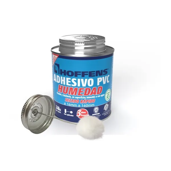 Adhesivo Pvc Hoffens 240 C.c. Humedad Lata Con Aplicador Low Voc - adhesivos para uso industrial