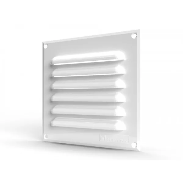 Celosía Plana 15 X 15 Blanca - celosías y extractores de aire para uso industrial