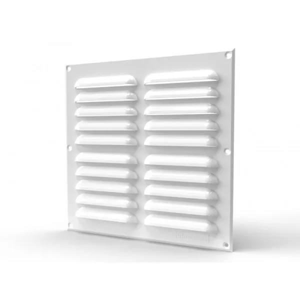 Celosía Plana 23 X 23 Blanca - celosías y extractores de aire para uso industrial